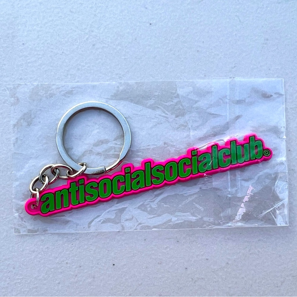 Anti Social Social Club “SideKick” Key Chain NWT Pink Green